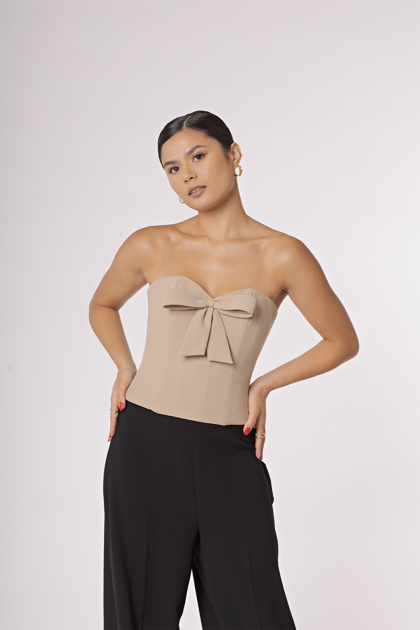 Julia Corset top in Nude Brown