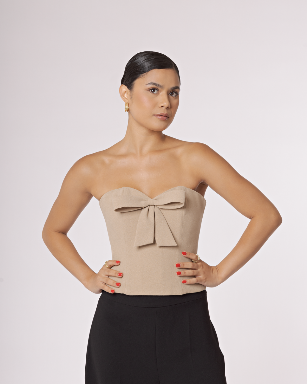 Julia Corset top in Nude Brown